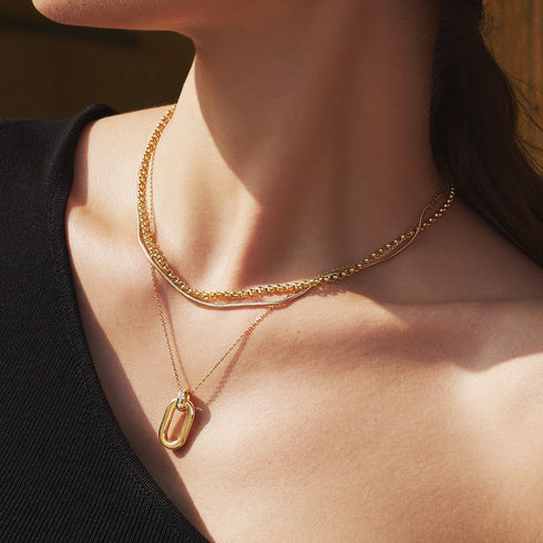 Gold Classic Rolo Chain Necklace